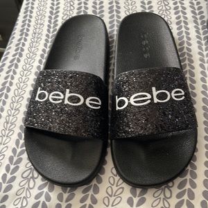 Black BEBE slides